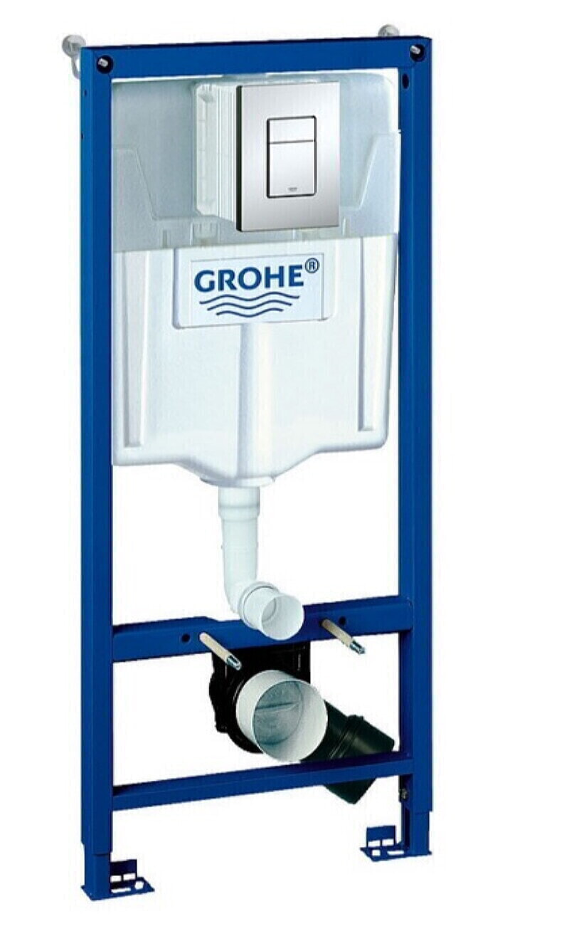 GROHE Инсталляция для подв. унитаза Rapid SL  3в1 с КВАДРАТНОЙ  кнопкой, БЕЗ прокладки, монт.угл. 38772001
