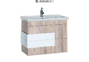 AQUANET Мадейра 80 Тумба c раковиной, цвет: дуб кантри, 2 ящика (183071) 