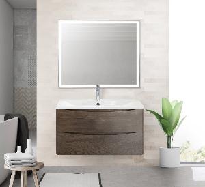 BelBagno ACQUA 800 тумба подвесная Rovere Nature Grig ACQUA-800-2C-SO-RNG + литьевая раковина BB800/455-LV-MR