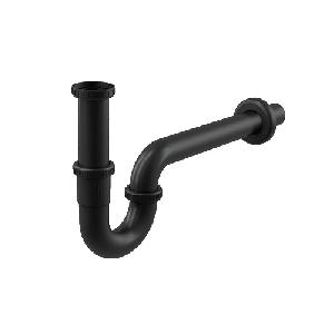 Alcaplast A4320BLACK Сифон для умывальника DN32, U-форма с накидной гайкой 5/4", черный-мат