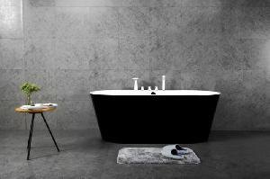 BelBagno BB200-1700-800-NERO Отдельностоящая, овальная акр. ванна, с/п хром., 1690x760x600
