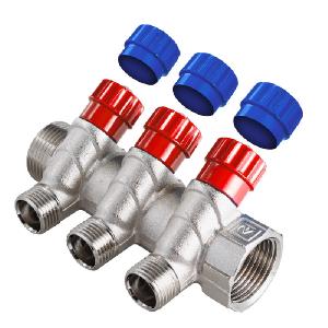 Valtec Коллектор регулировочный наружняя резьба 3 выхода х1х1/2хром VT.560.N 